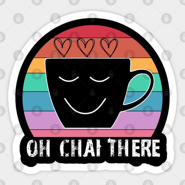 Oh Chai There tea cup rainbow Sticker by Timeforplay